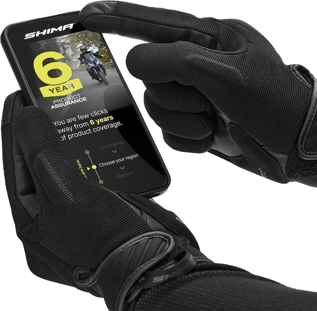 SHIMA Sonic - Guantes de motocicleta para hombre y mujer, de piel t...