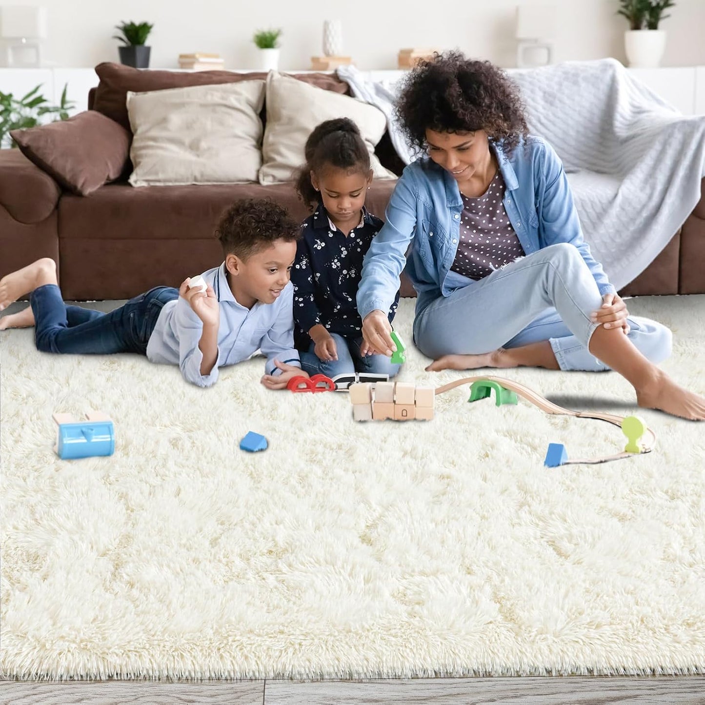 Alfombras de área para sala de estar, de 6 x 9 pies, ultra suaves y...