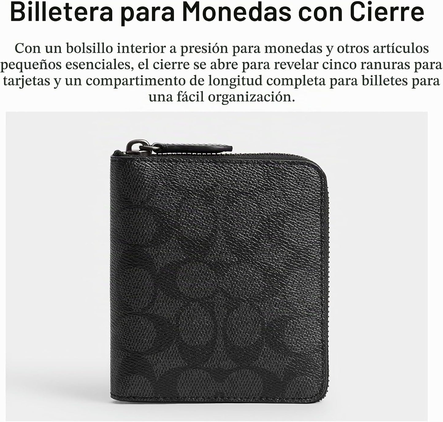 Coach Monedero con cremallera alrededor para hombre