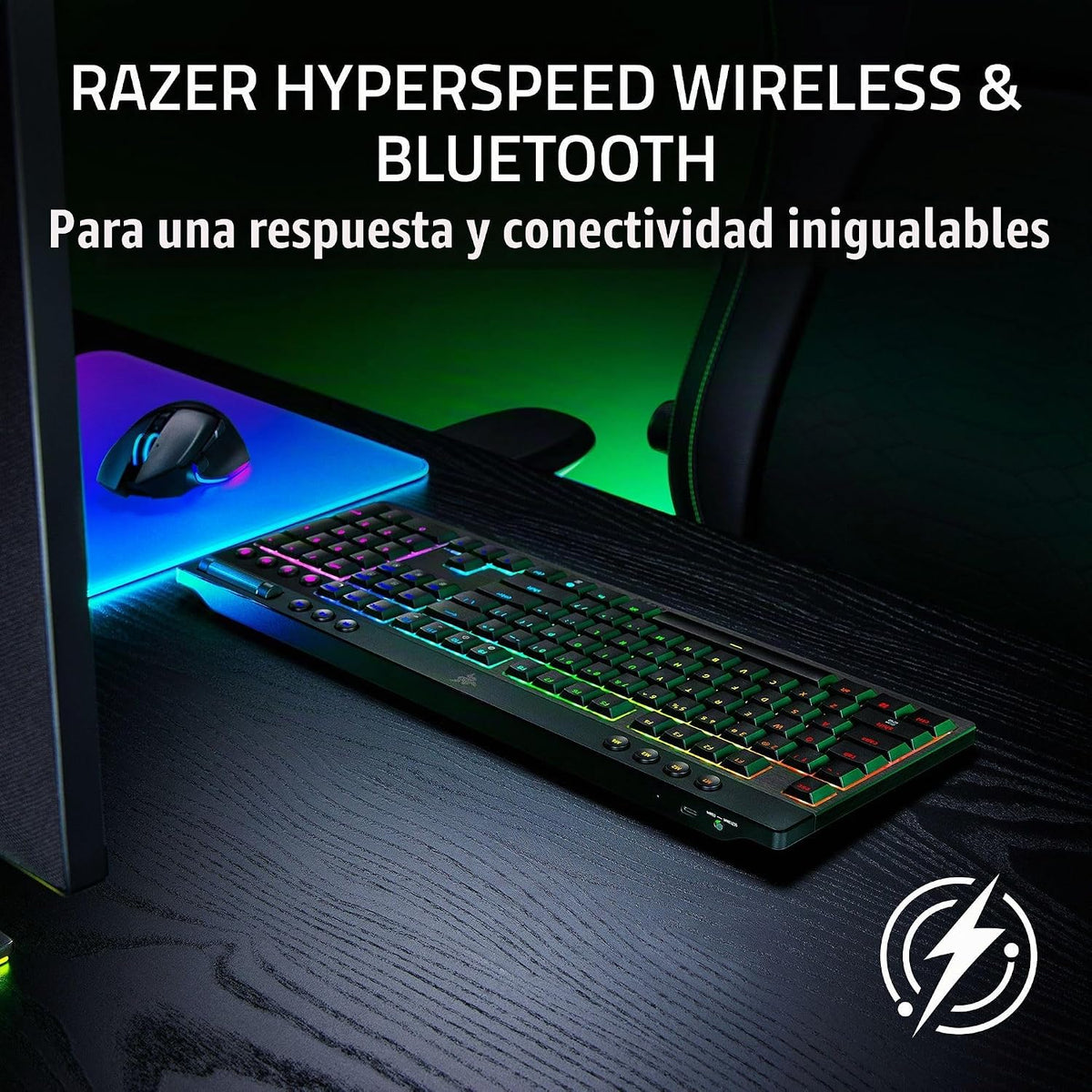 Razer BlackWidow V4 Teclado inalámbrico para juegos de perfil bajo,...