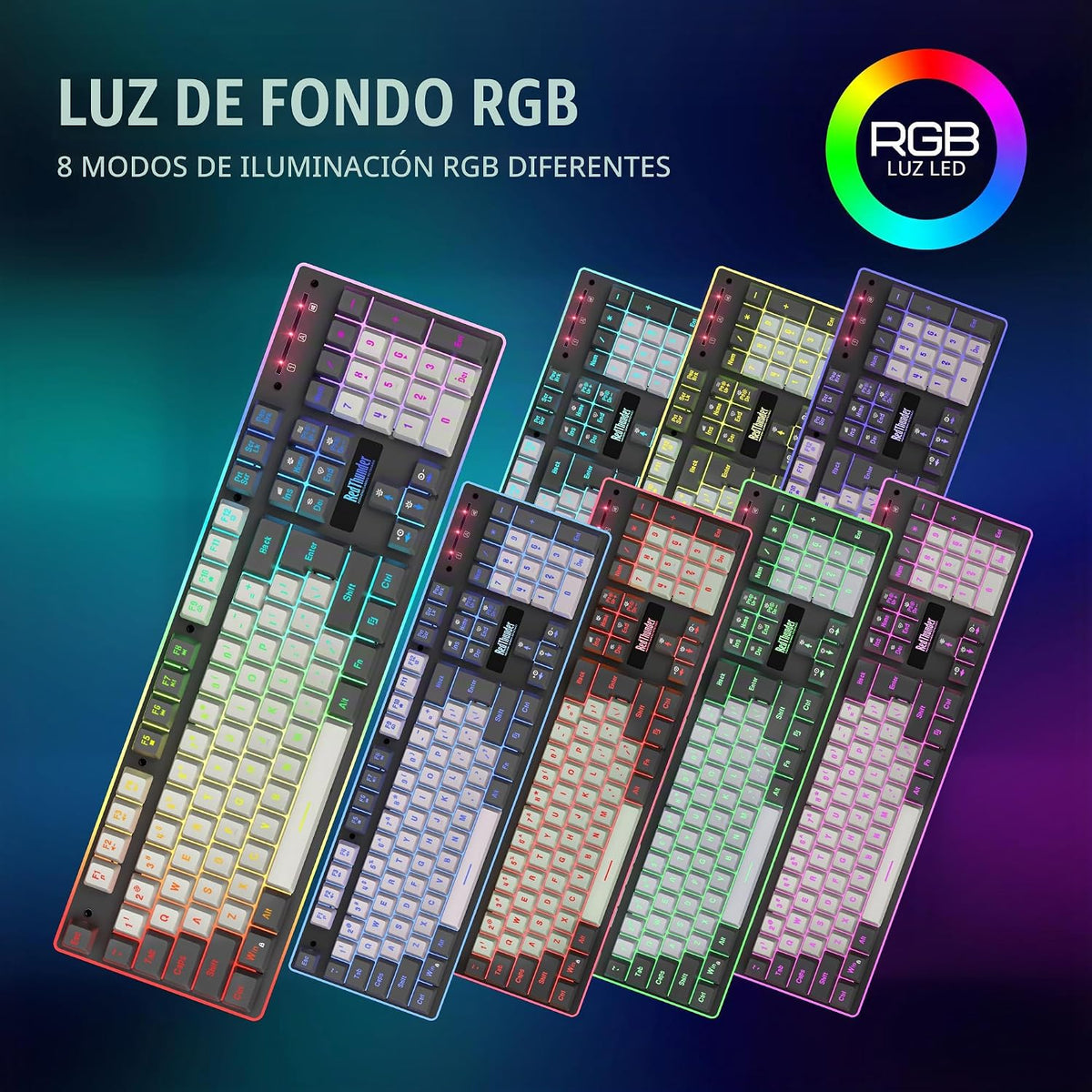 RedThunder K10 Pro - Combo de teclado y ratón inalámbricos para jue...
