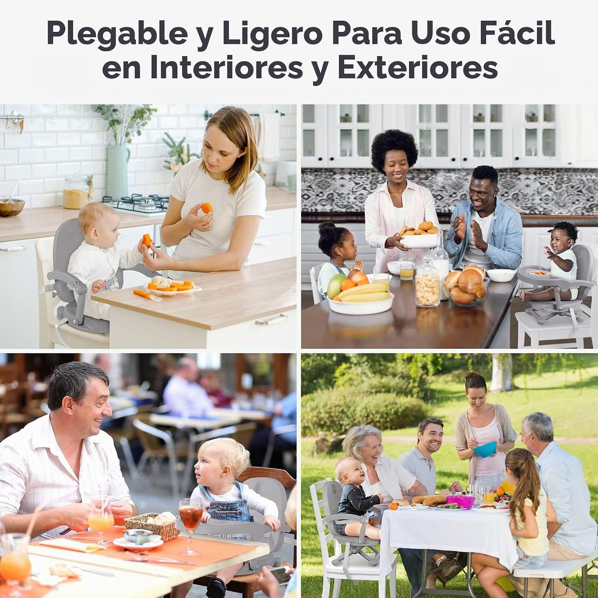 YOLEO Silla alta para bebé, asiento elevador para mesa de comedor,...
