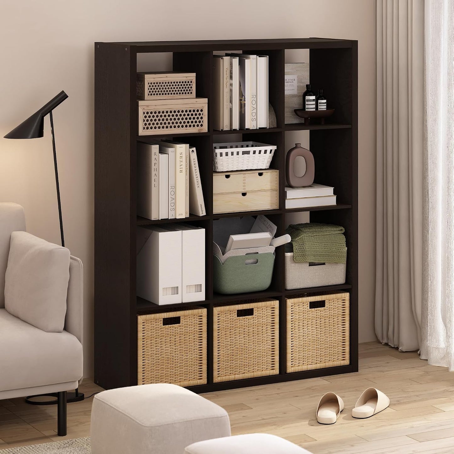 Furinno Cubicle Estantería para libros con estructura gruesa de 12...