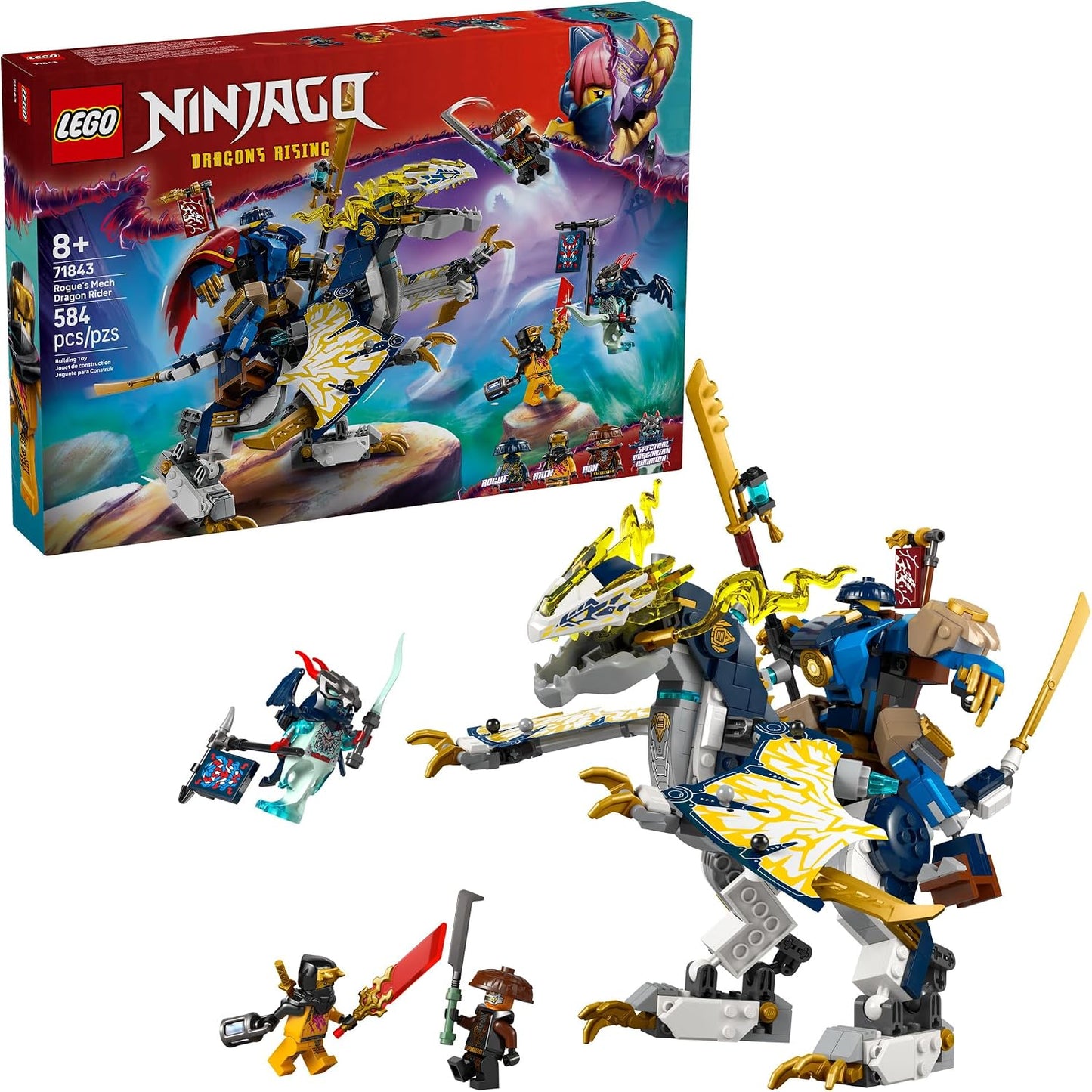 LEGO NINJAGO Rogue's Mech Dragon Rider Juguete de construcción...