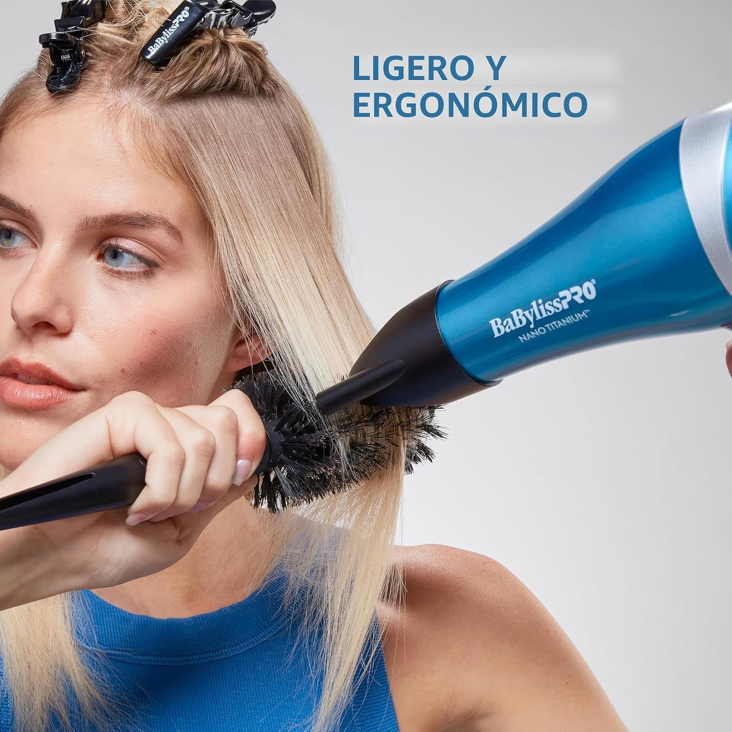 BaBylissPRO Nano Titanium secador de pelo de 2000 vatios con boquil...
