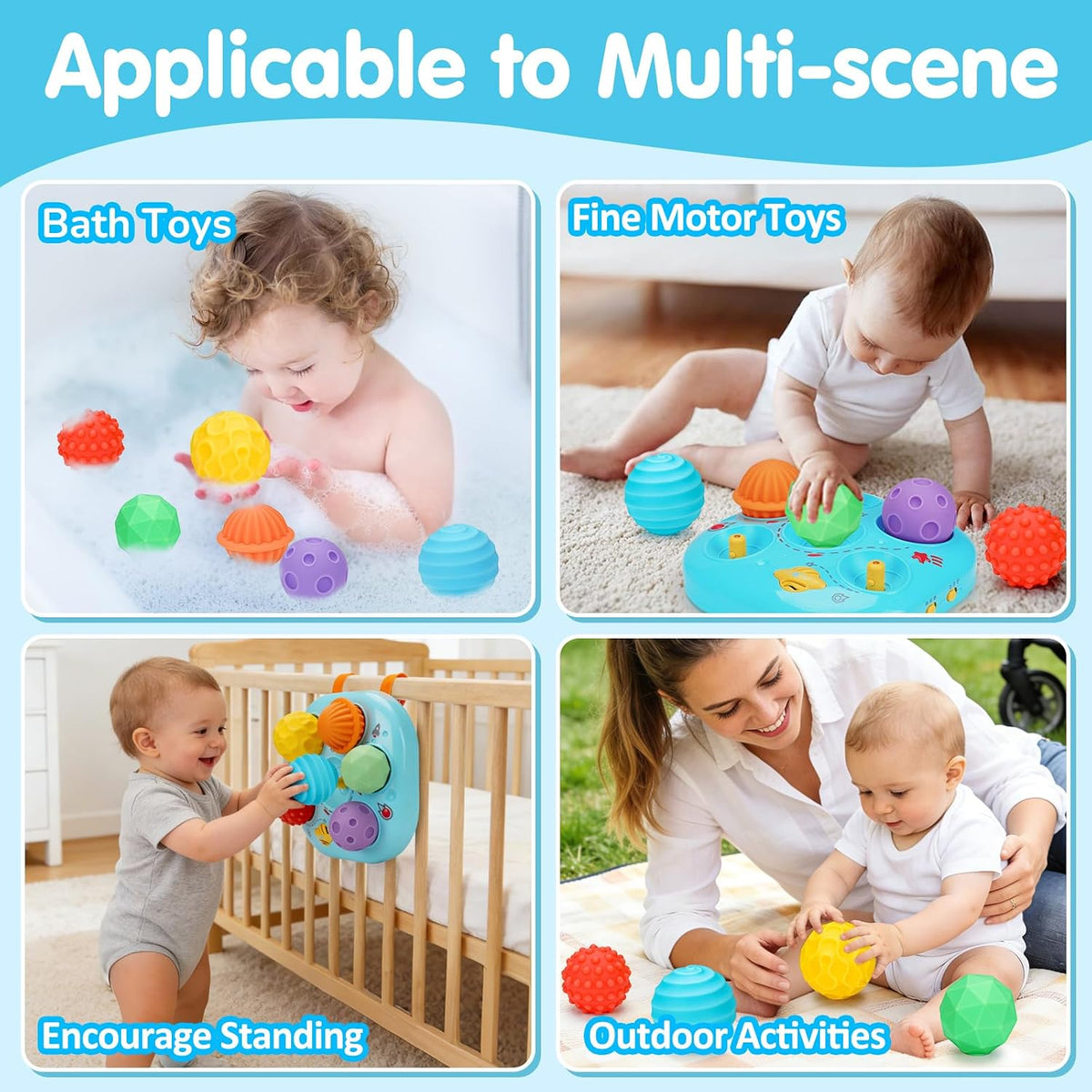 Tsomtto Pelotas sensoriales para bebés de 6 a 12 meses iluminan el...