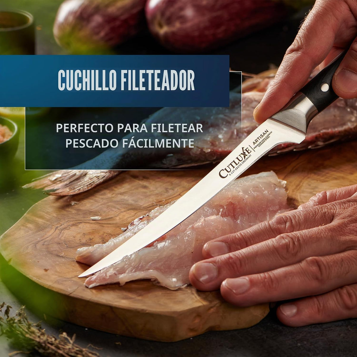 Cutluxe Juego de cuchillos de carnicero, pechuga, ruptura, deshuesa...