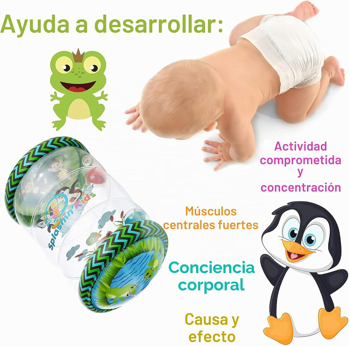 Splashin'kids Juguetes para bebés para principiantes gatear a l...