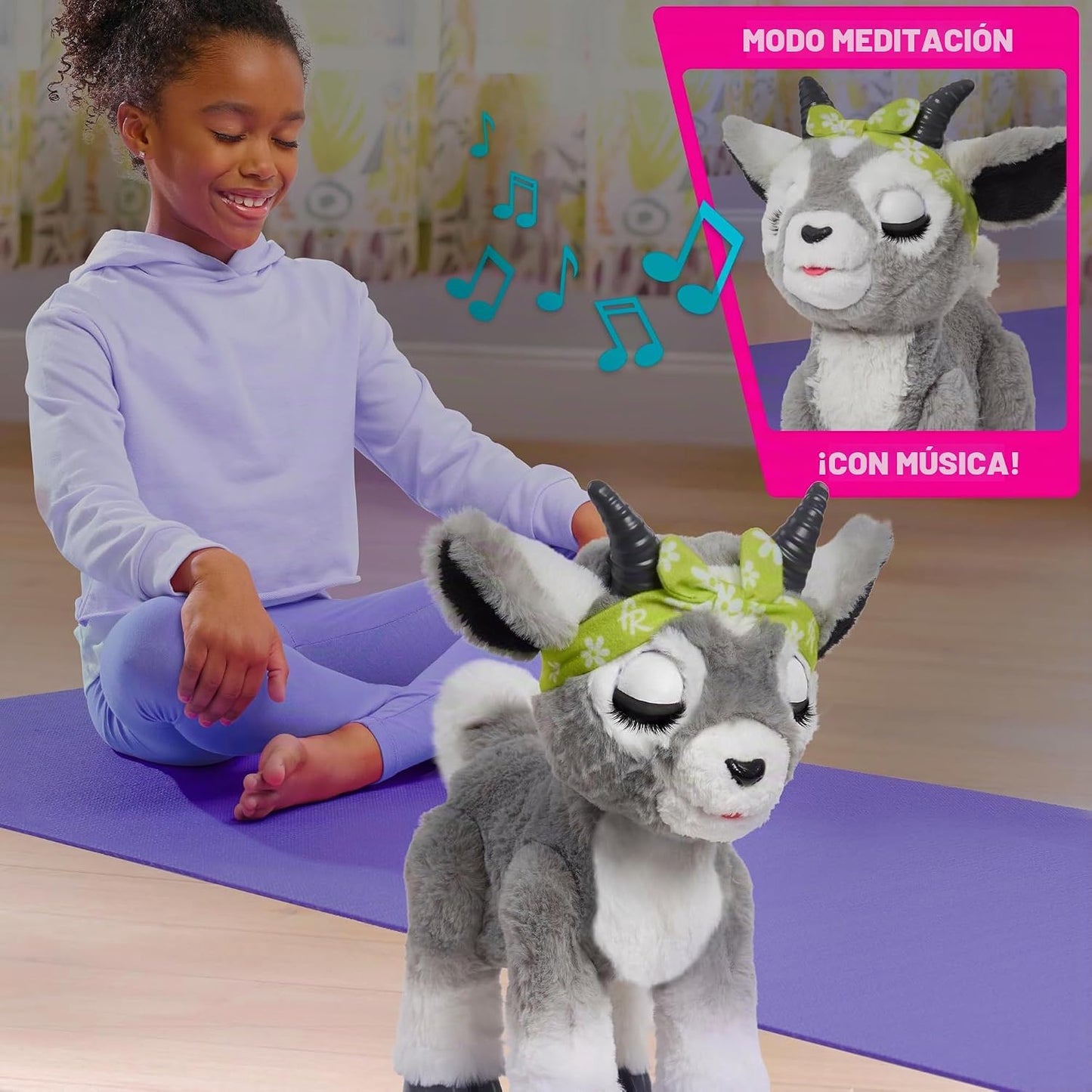 FurReal Daisy la Cabra de Yoga Juguetes Interactivos, Peluche Reali...