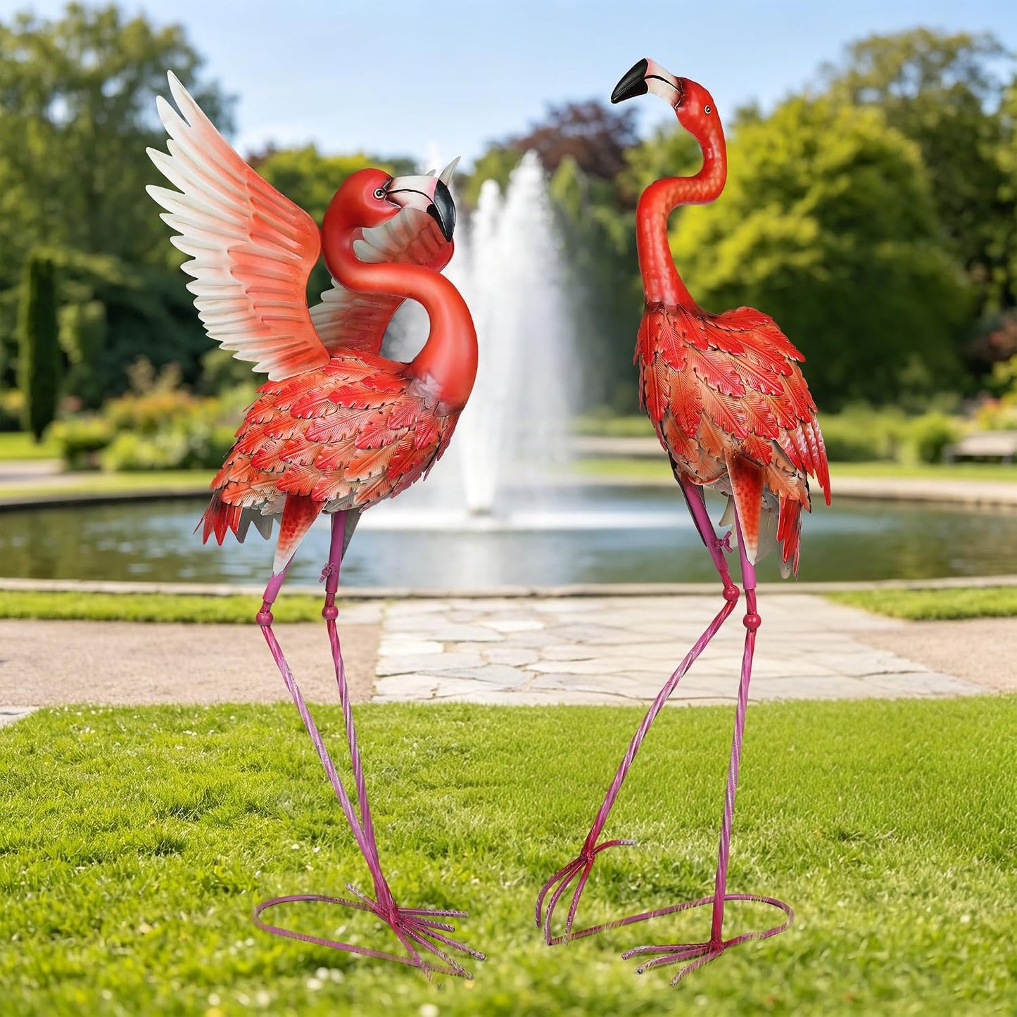 Ruifabo Juego de 2 esculturas de jardín | Arte de jardín de estatua...