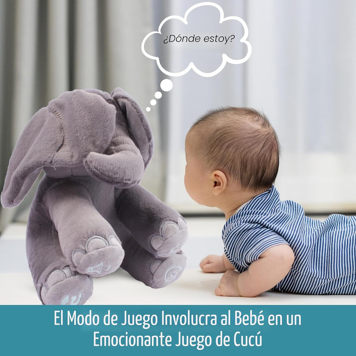 Dimple Emery Peek\u2011a\u2011Boo Elefante de peluche \u2013 Elefan...