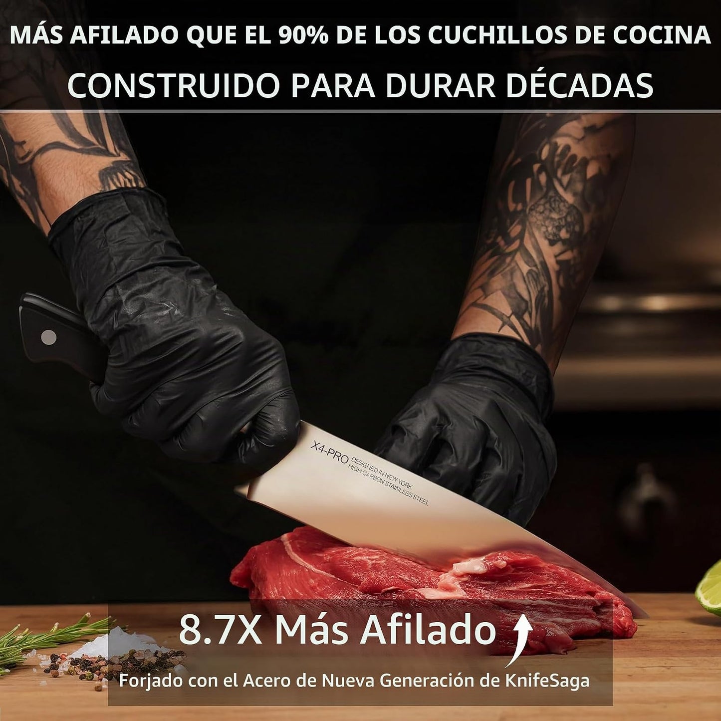 KnifeSaga Juego de bloques de cuchillos de cocina japoneses de 15 p...