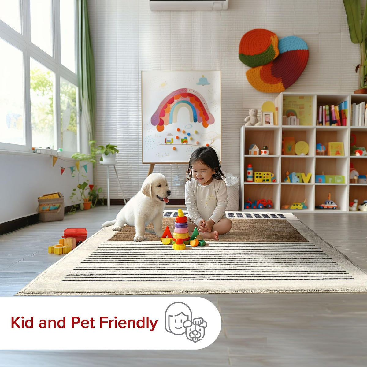 nuLOOM Fringed Performance Keeva Beige\/Marfil, 2'8" x 7...
