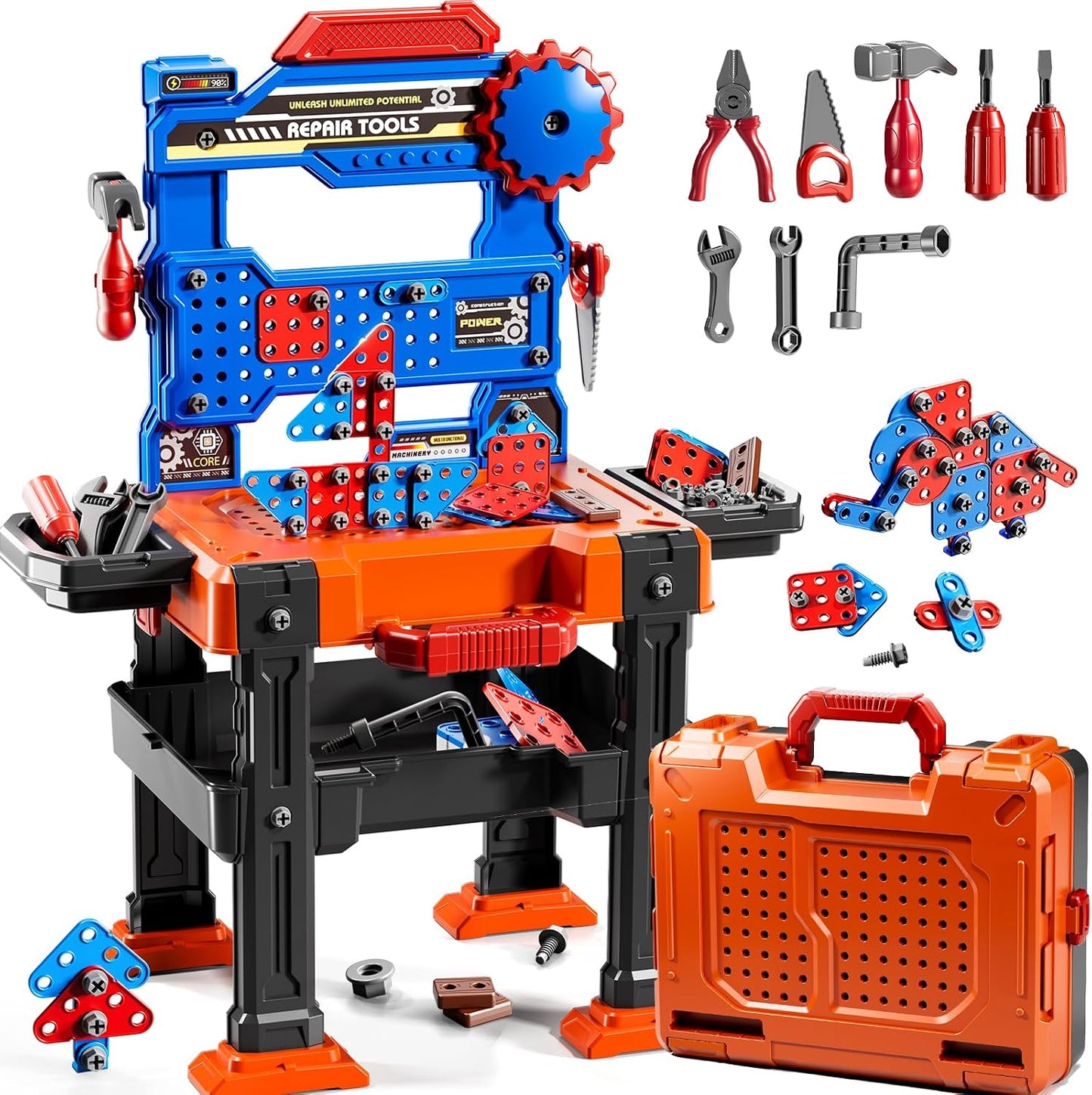 KIZONLY Juego de Herramientas de Juguete para Niños de 3 4 5 6 7 8...