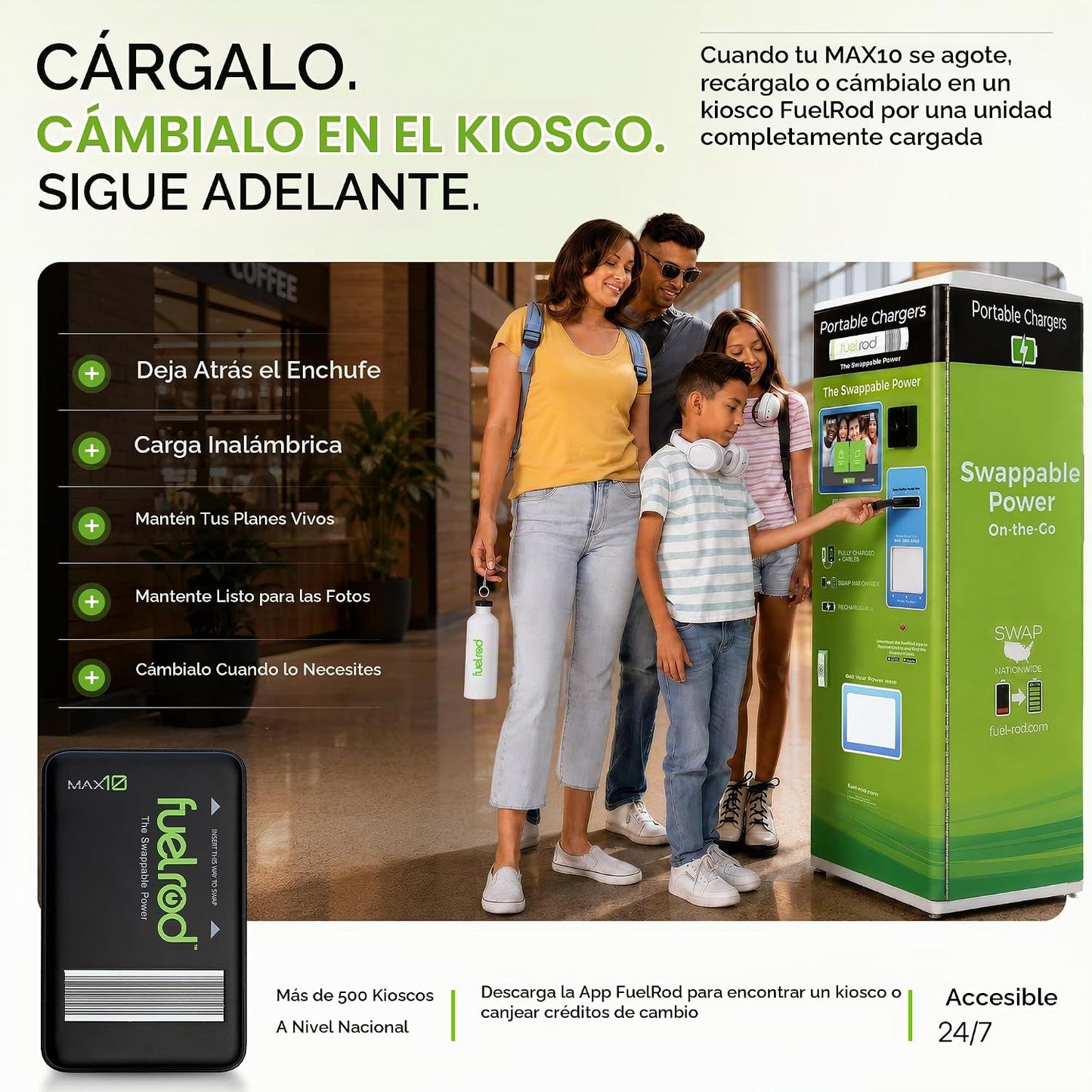 FuelRod Cargador de energía intercambiable MAX10 | Batería USB-C de...
