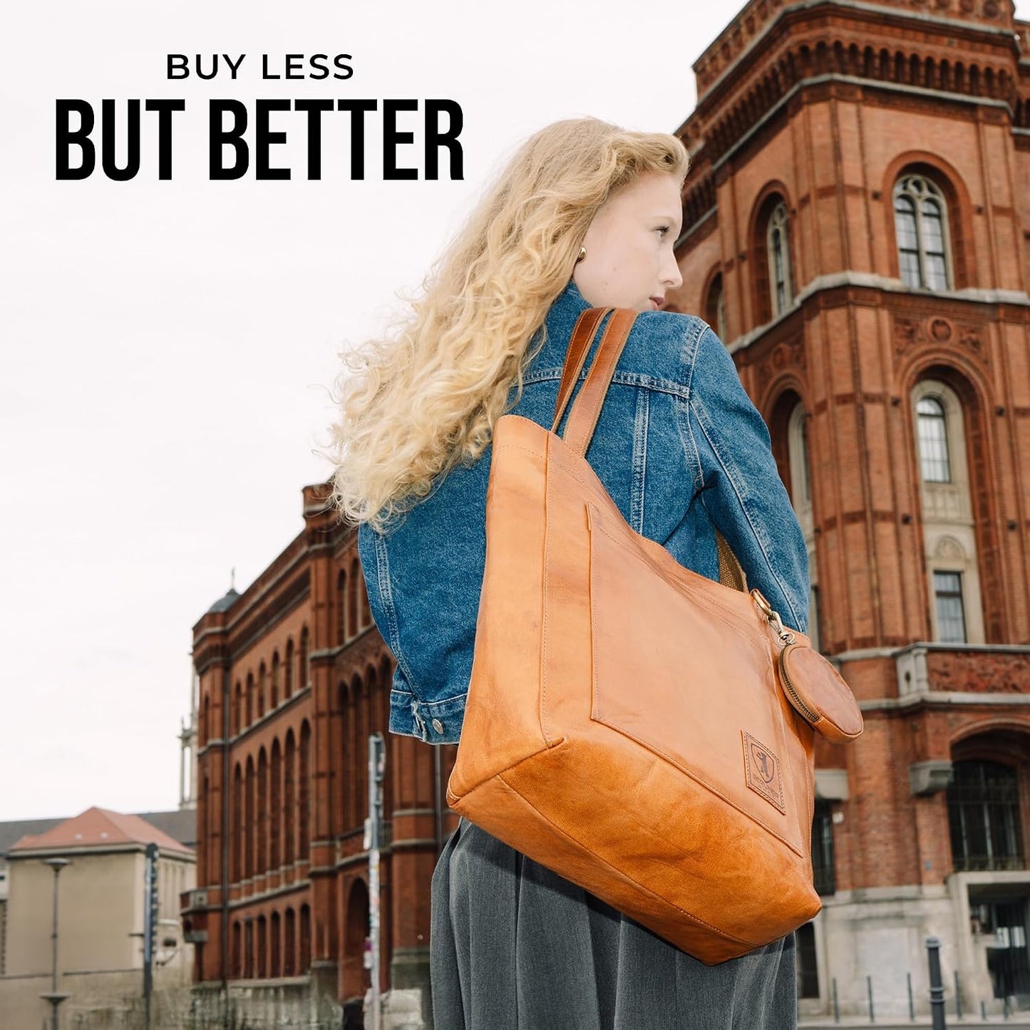 BERLINER BAGS Bolso de mano de cuero auténtico vintage Sevilla, bol...
