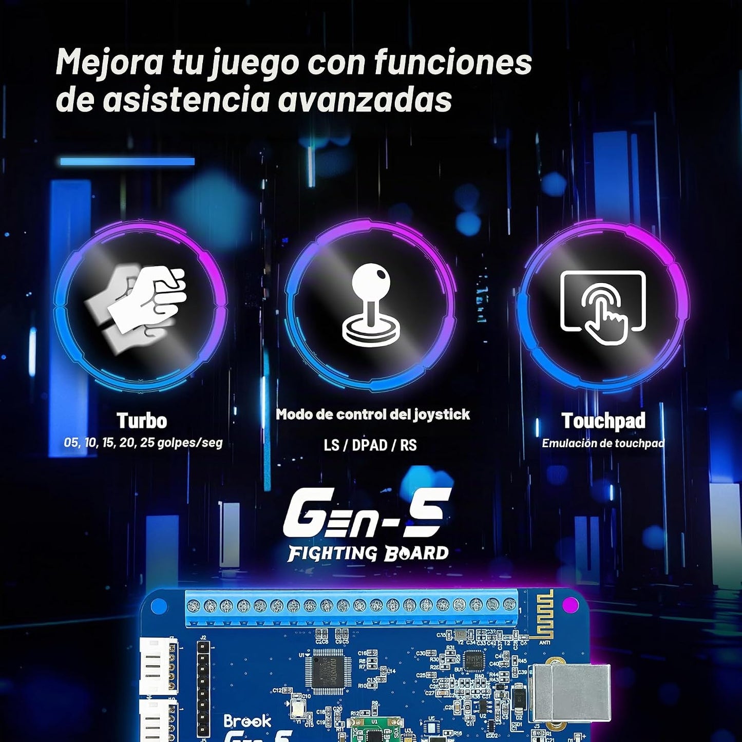 Brook Gaming GEN 5 - Tablero de combate con cable - Compatible con...