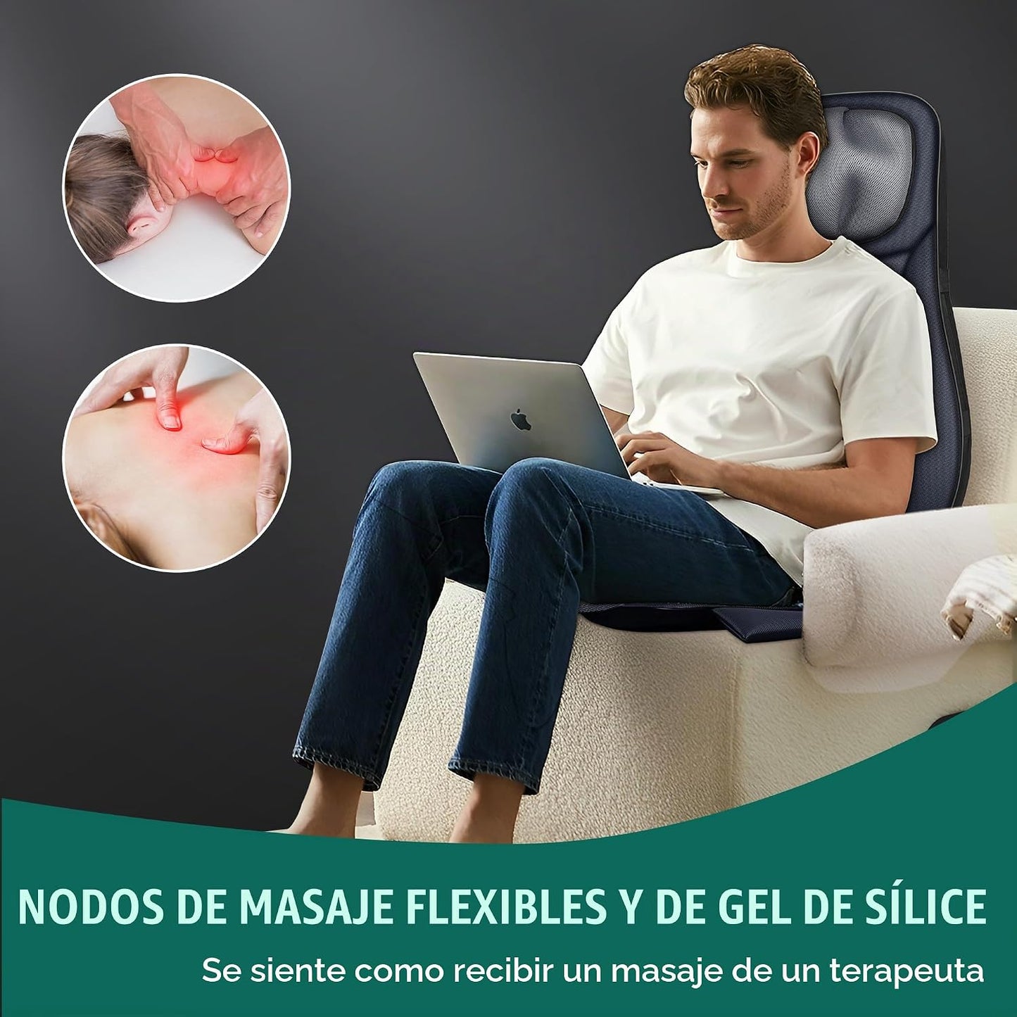 Snailax Shiatsu - Masajeador de cuello y espalda con calor, almohad...