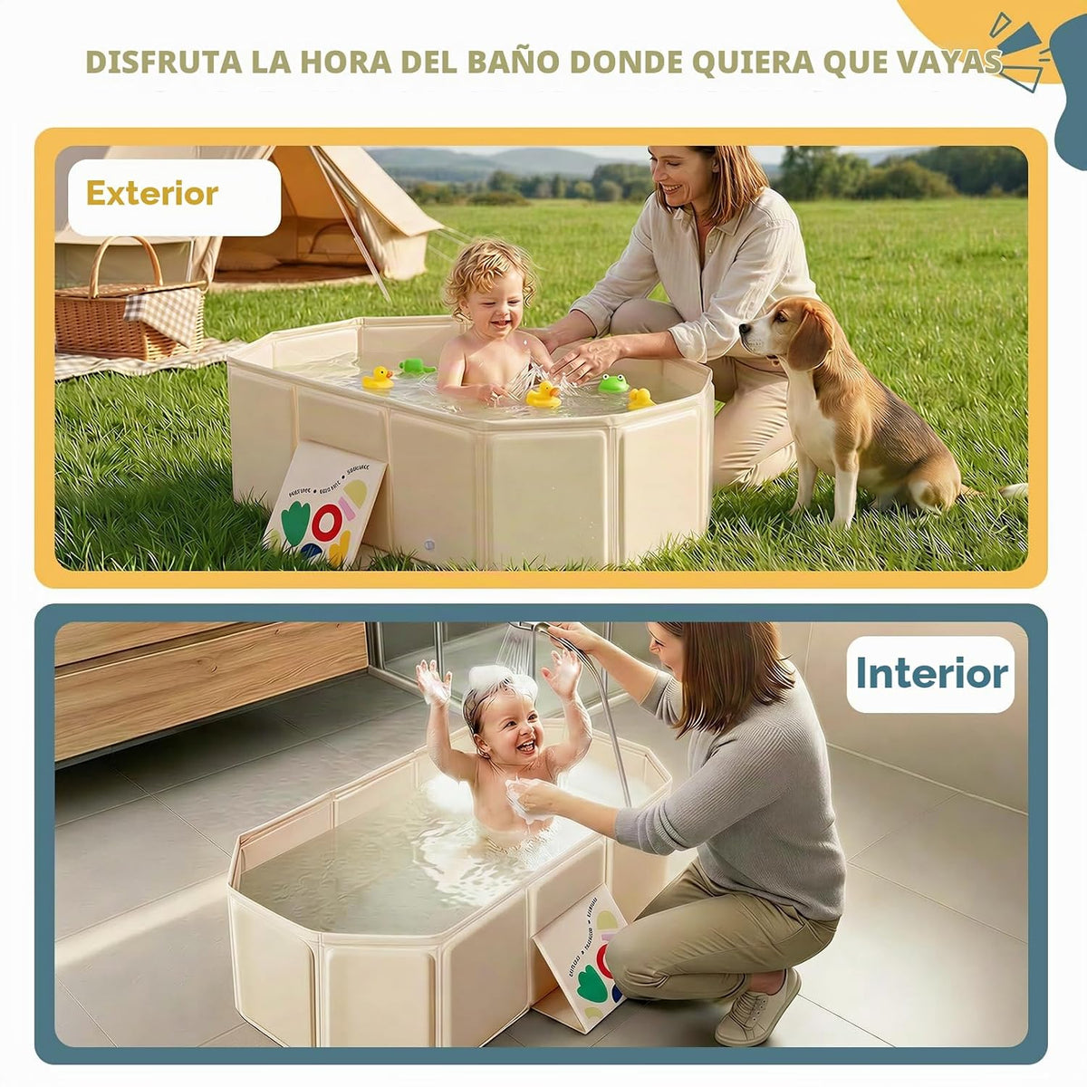 Orzbow Bañera para niños pequeños con tapón de drenaje lateral, por...