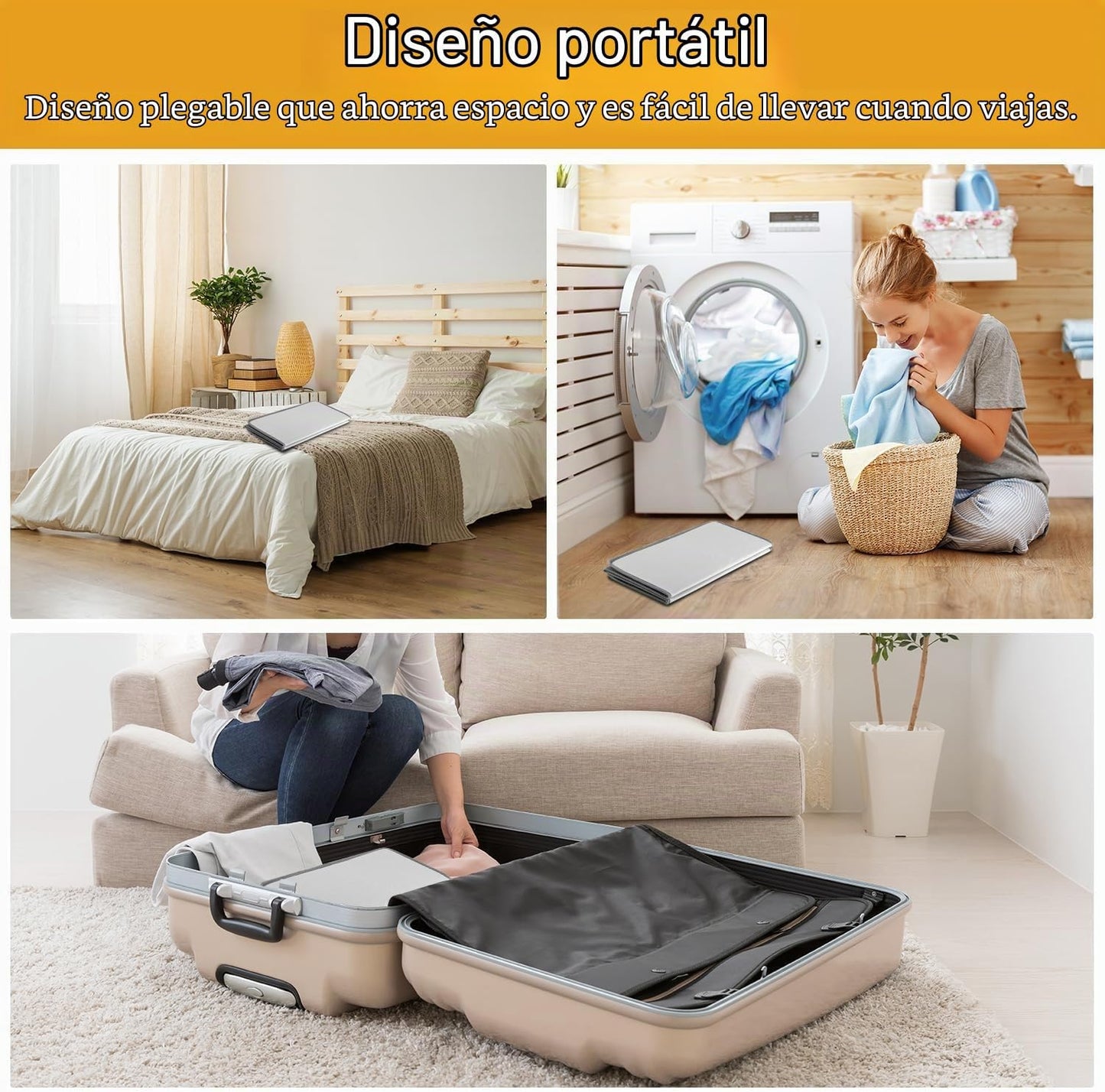 BINIMBER Tabla de vapor para ropa con guantes de planchado de vapor...