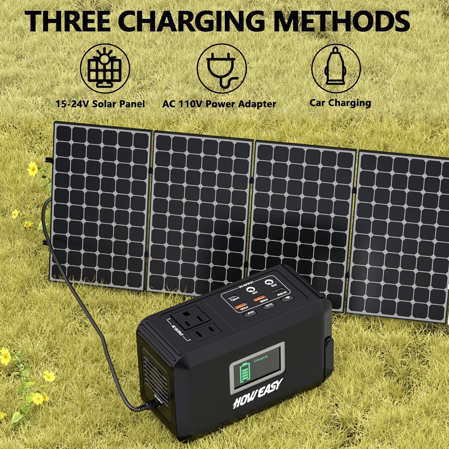 HOWEASY Estación de energía portátil 120W, 24000mAh que acampa gene...