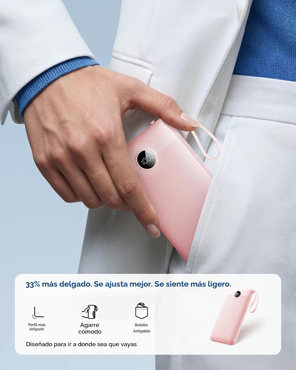 VRURC Cargador portátil Power Bank - 20000 mAh Carga rápida PD 20 W...