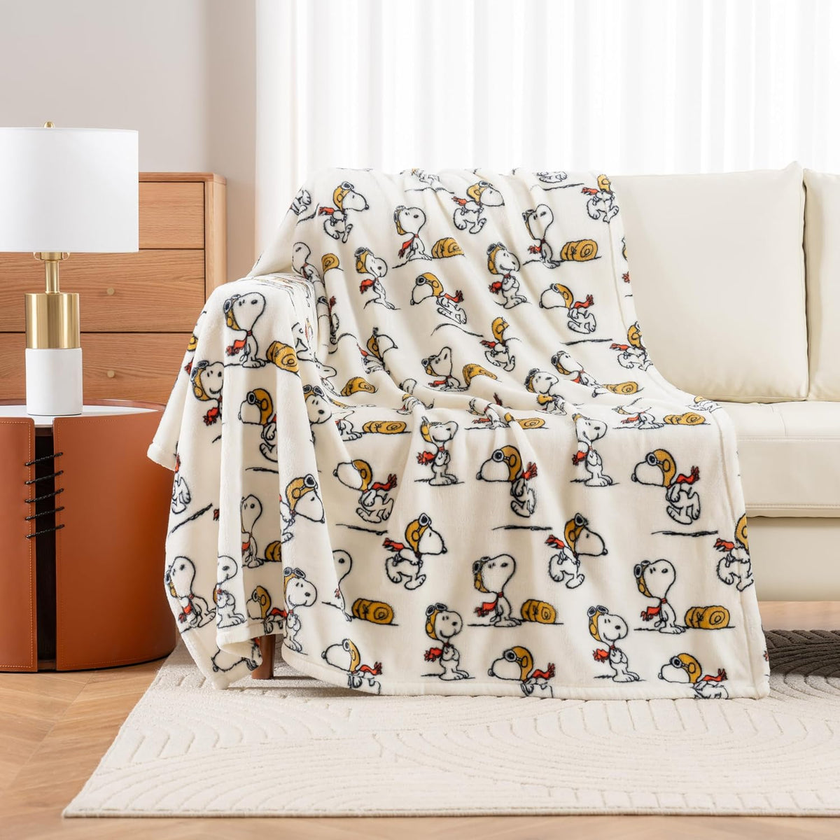 Berkshire Blanket Peanuts® VelvetLoft® - Manta de felpa de Snoopy c...