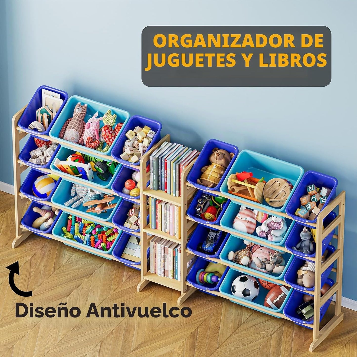 SpaceAid Organizador grande de almacenamiento de juguetes con 24 co...