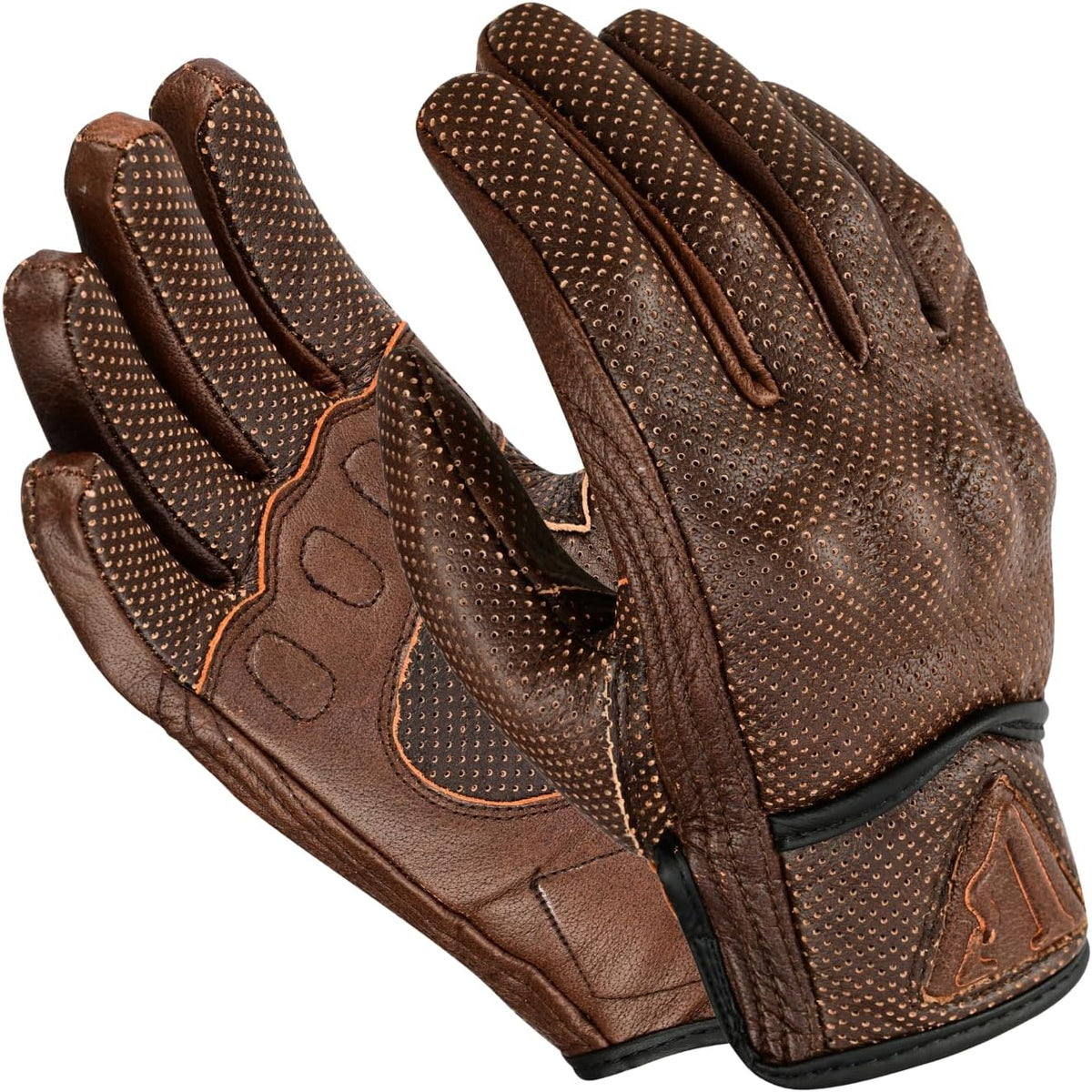 Guantes de cuero negro perforados perfectos para hombre, 100% piel...