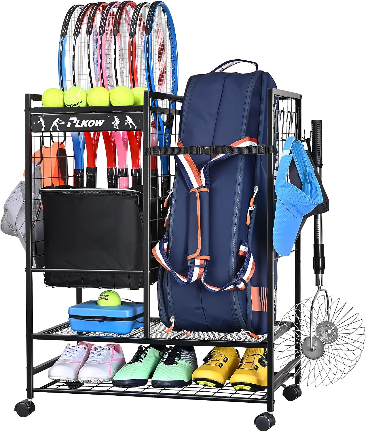 PLKOW Organizador de bolsas de tenis para raquetas de tenis, soport...