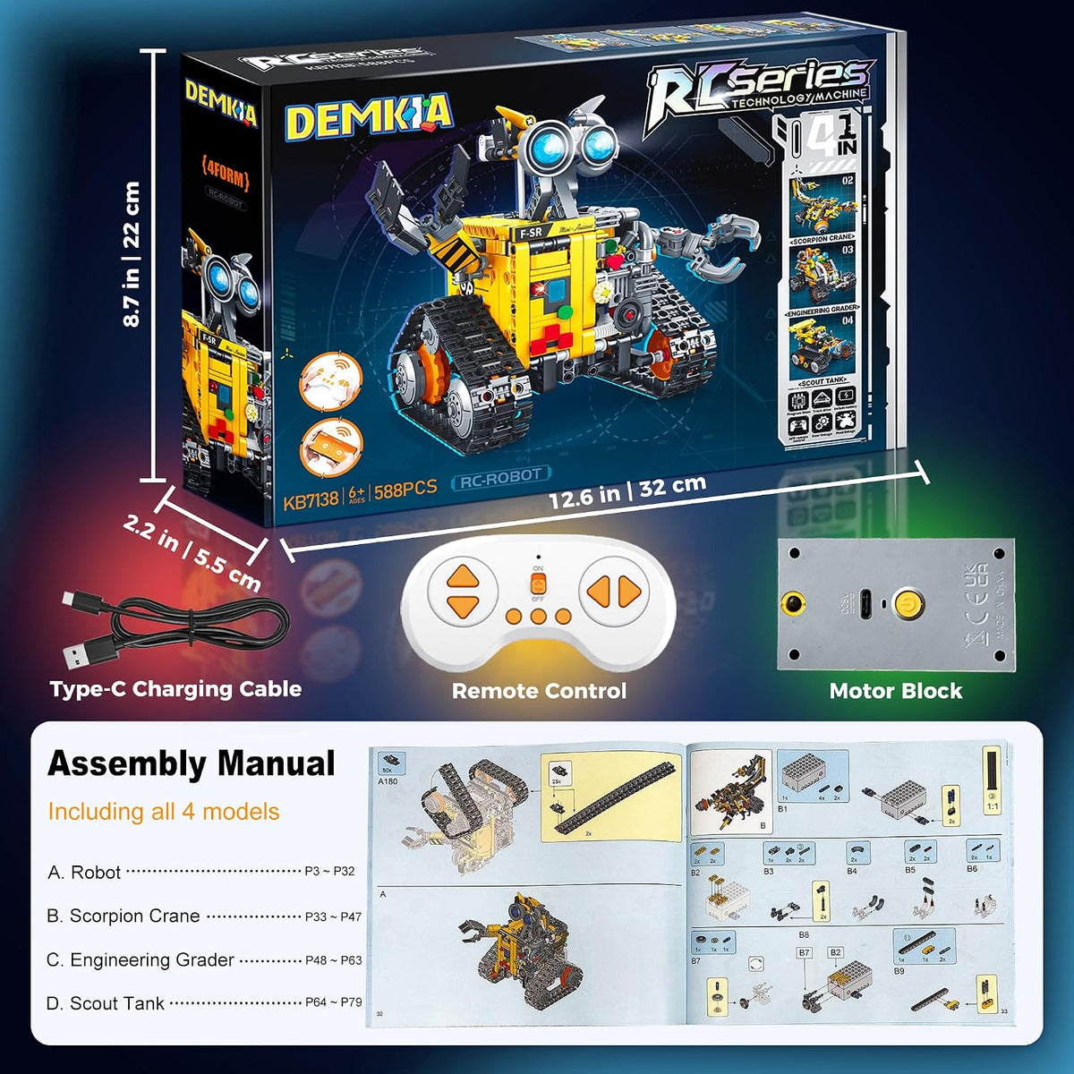 Kit de construcción de robot Demkia para niños y adultos, kit de ro...
