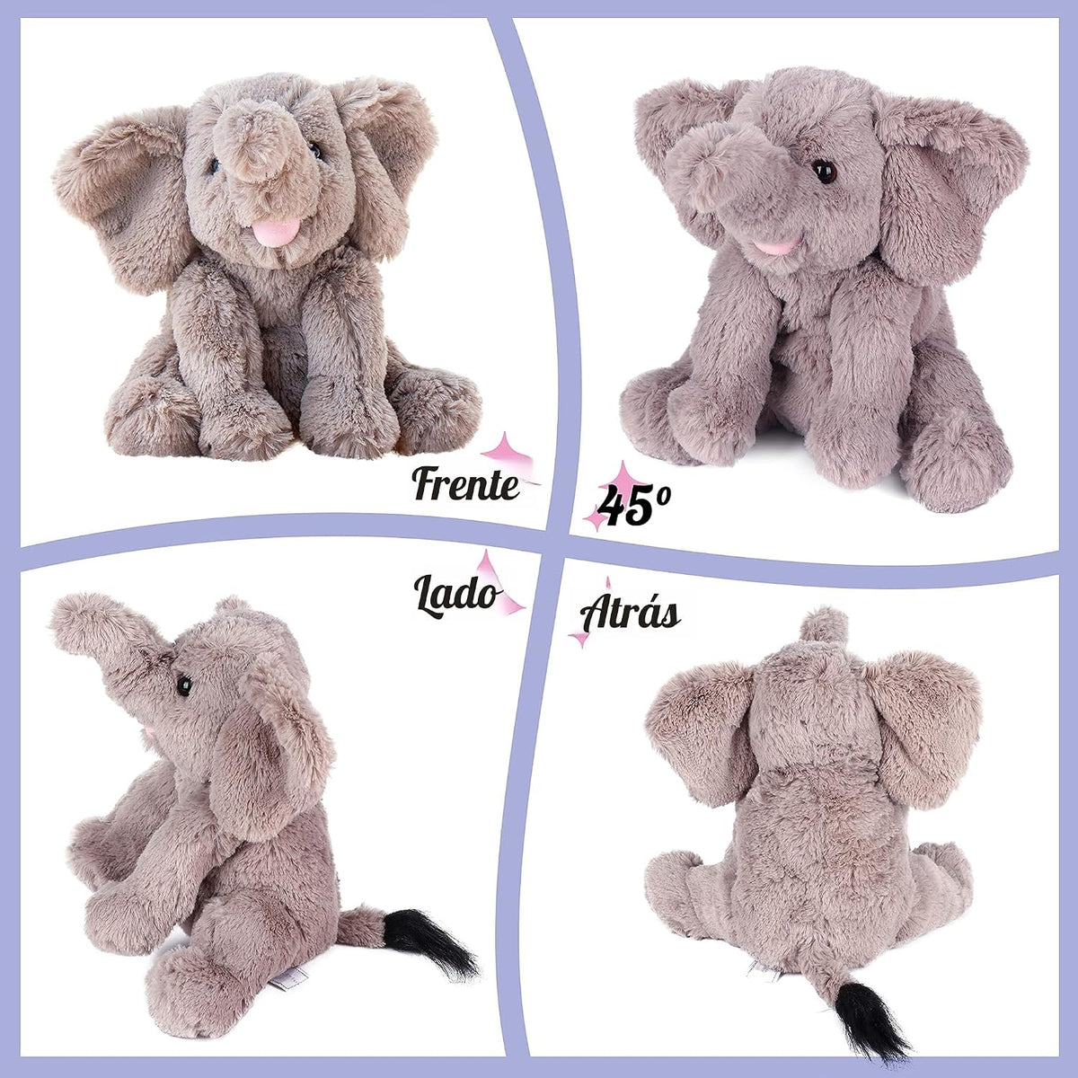 Hopearl Adorable becerro de peluche suave Elefante juguete flexible...