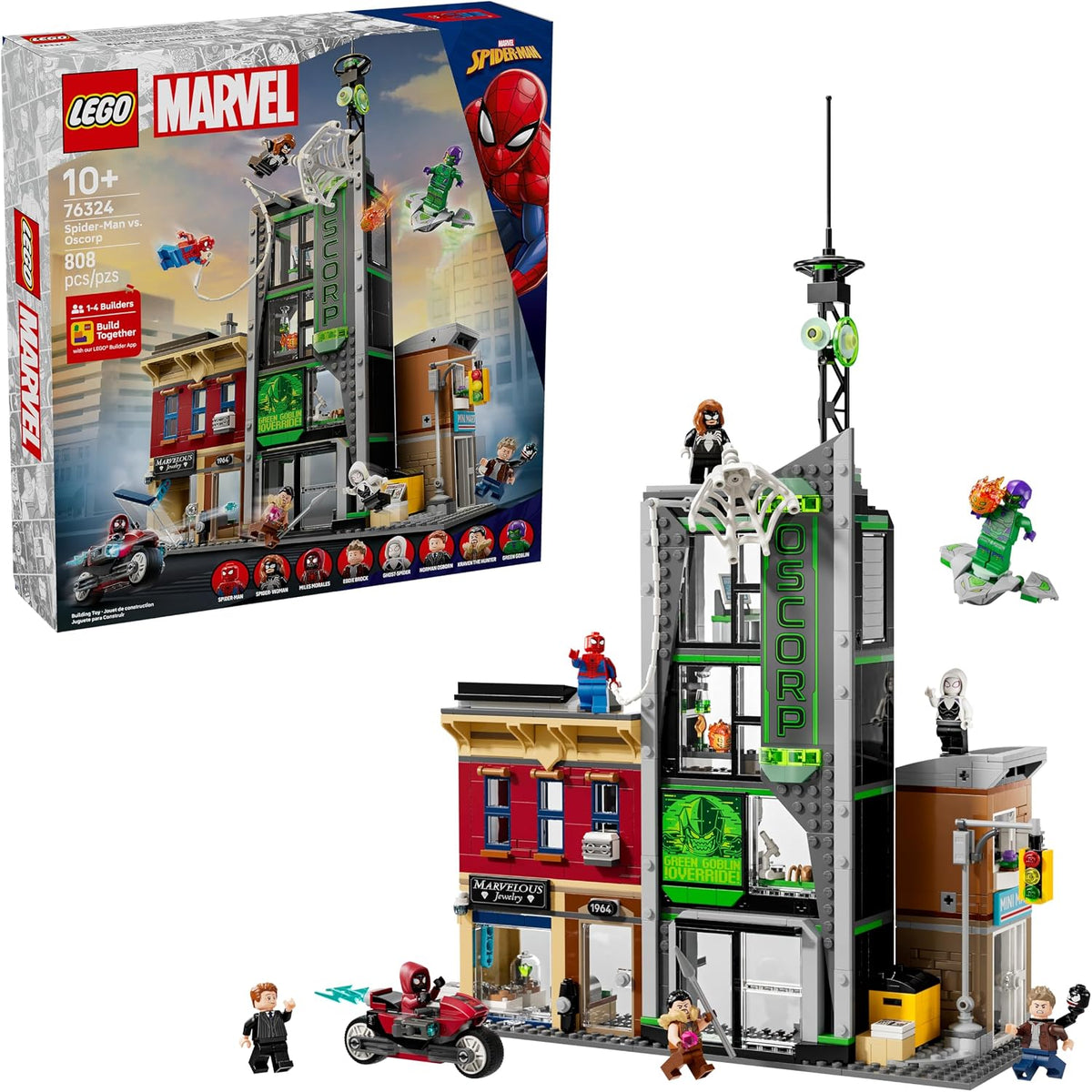 LEGO Marvel Spider-Man vs. Oscorp Juego de Construcción de Juguete...