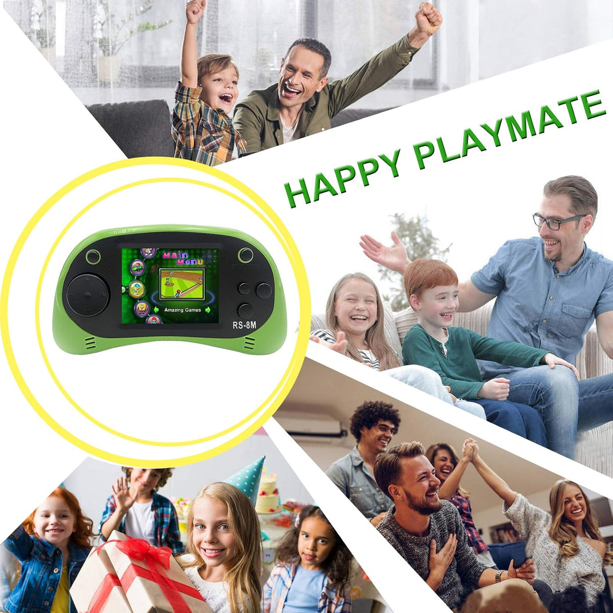 EASEGMER Juegos de mano para niños de 16 bits integrados de 220 HD,...