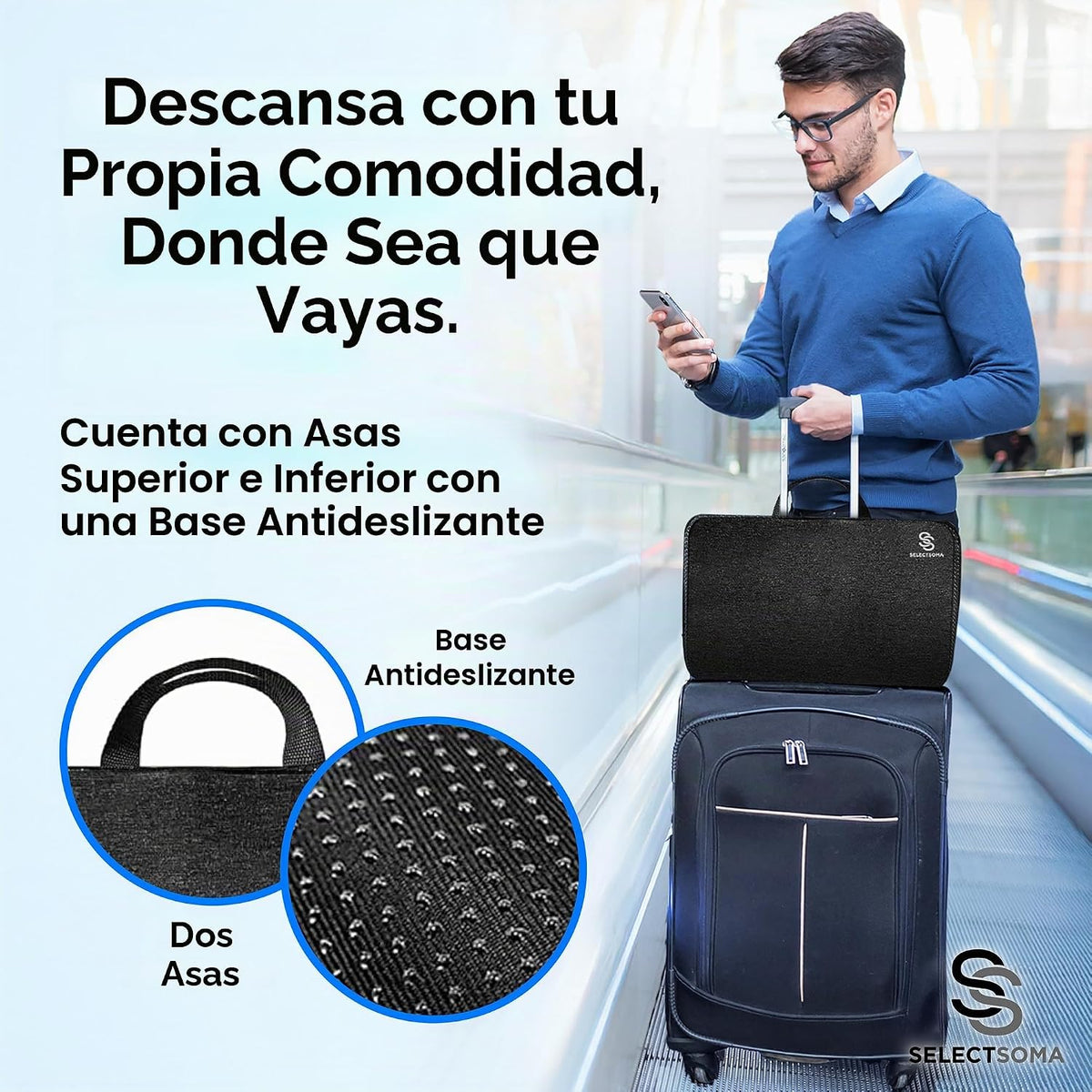 Cojín de asiento de gel de viaje para sentarse durante mucho tiempo...