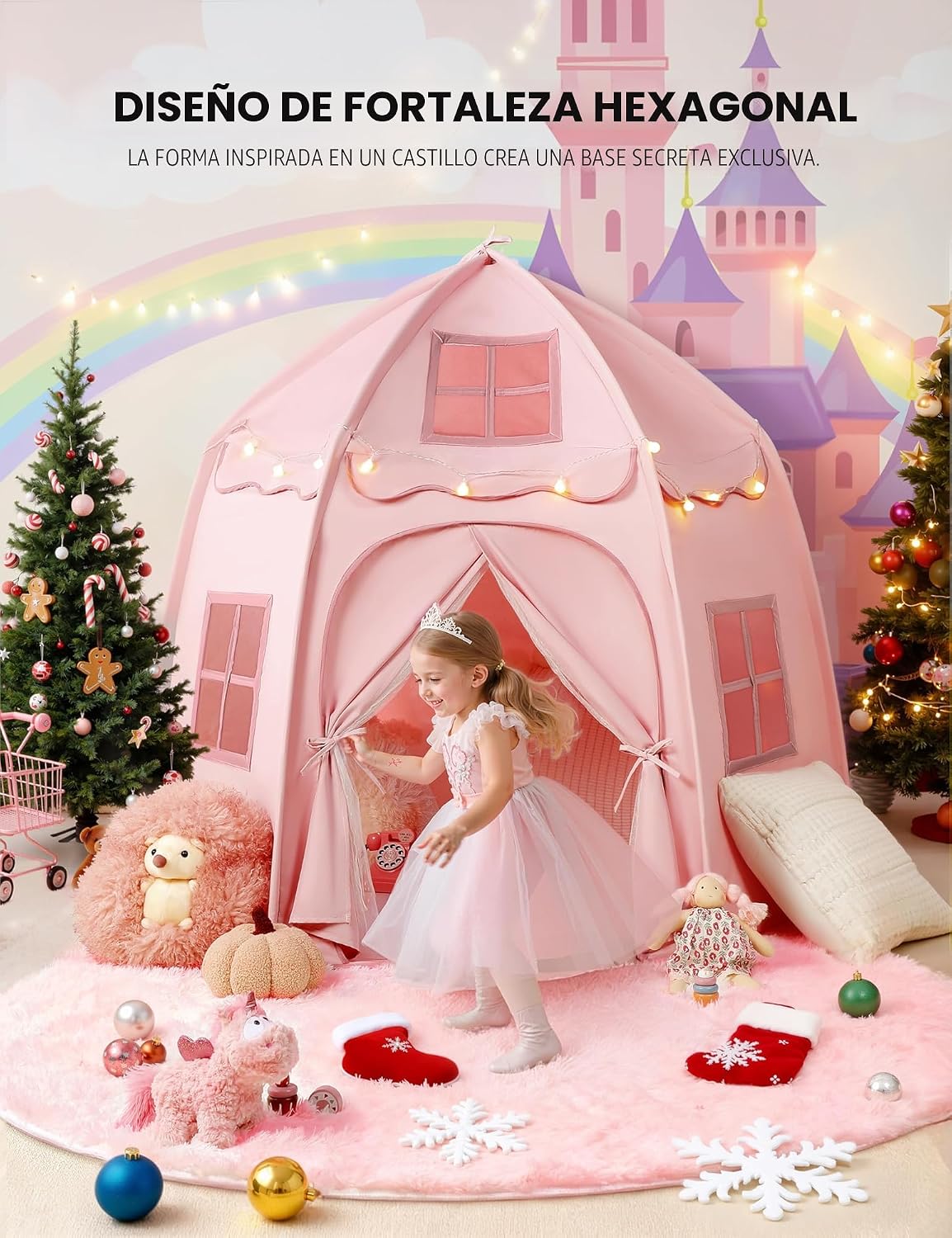 besrey Tienda de campaña para niños, casa de juegos grande para niñ...