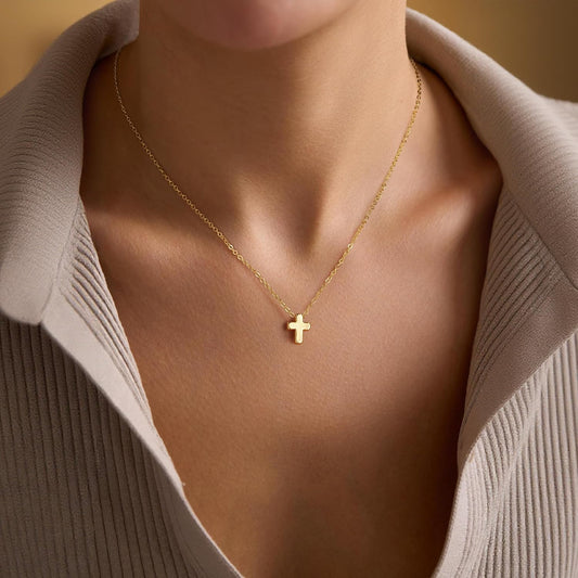 Turandoss Collar de Cruz de Oro para Mujeres - Delicado Collar de C...