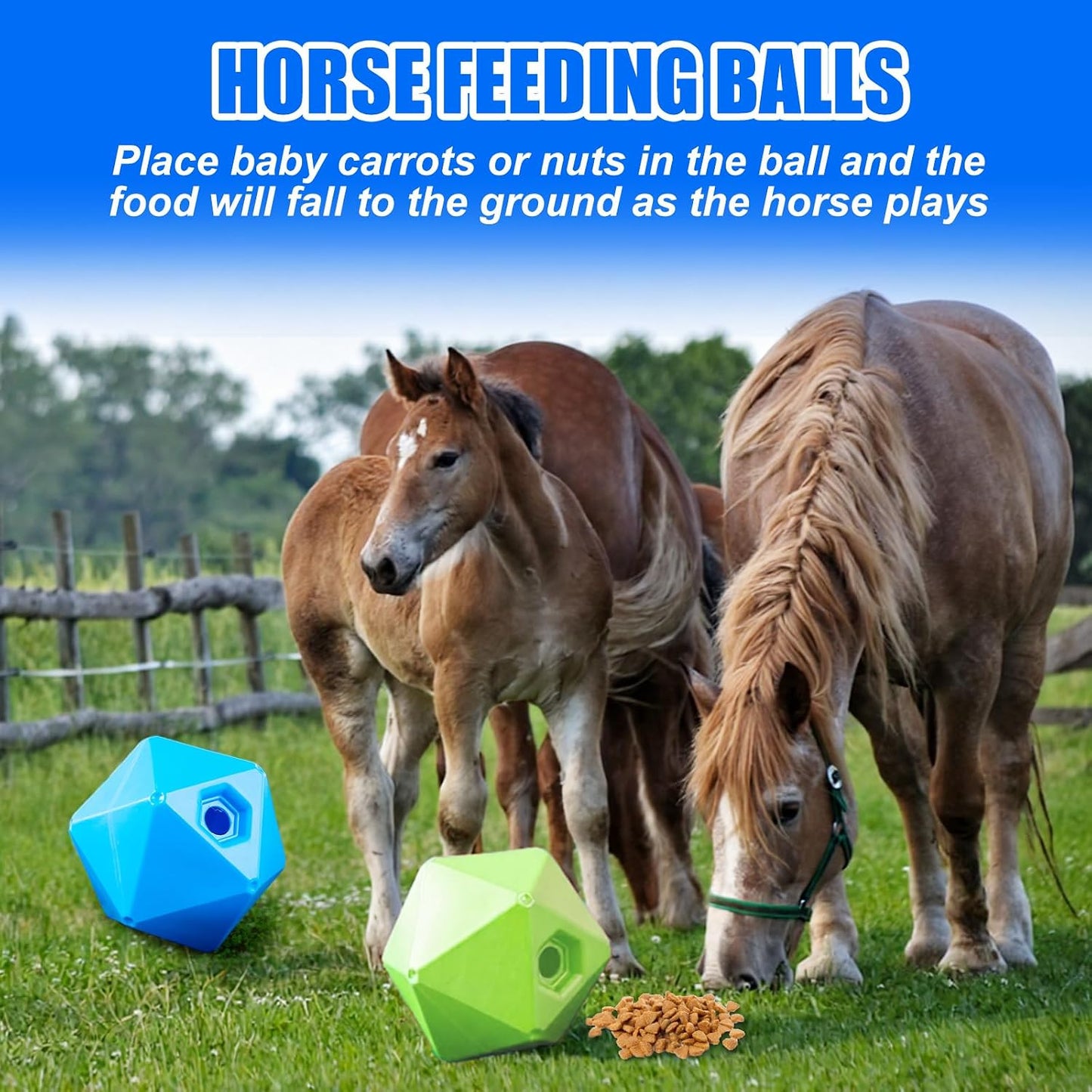 Seenelling Paquete de 2 bolas de golosinas para caballos, juguete |...