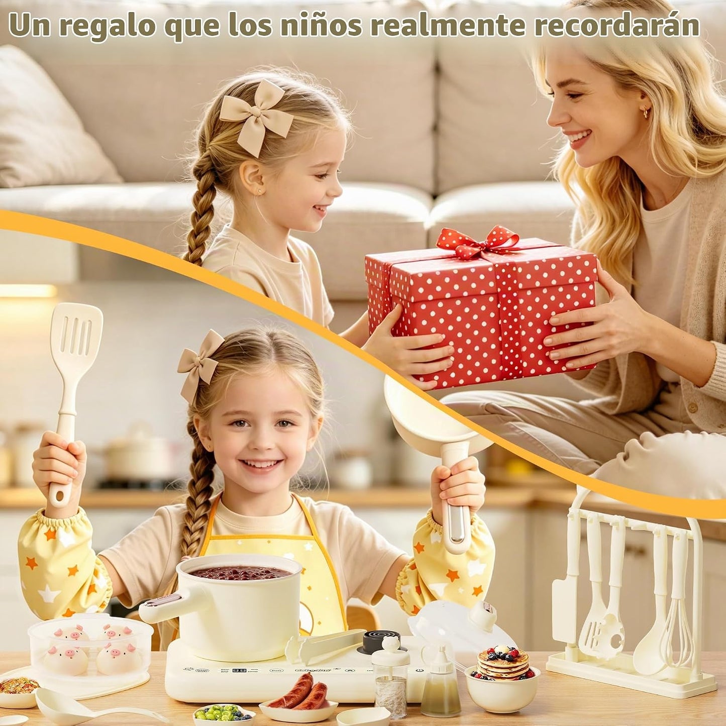 Gotoofun Juegos de cocina para niños, juego de cocina real de doble...