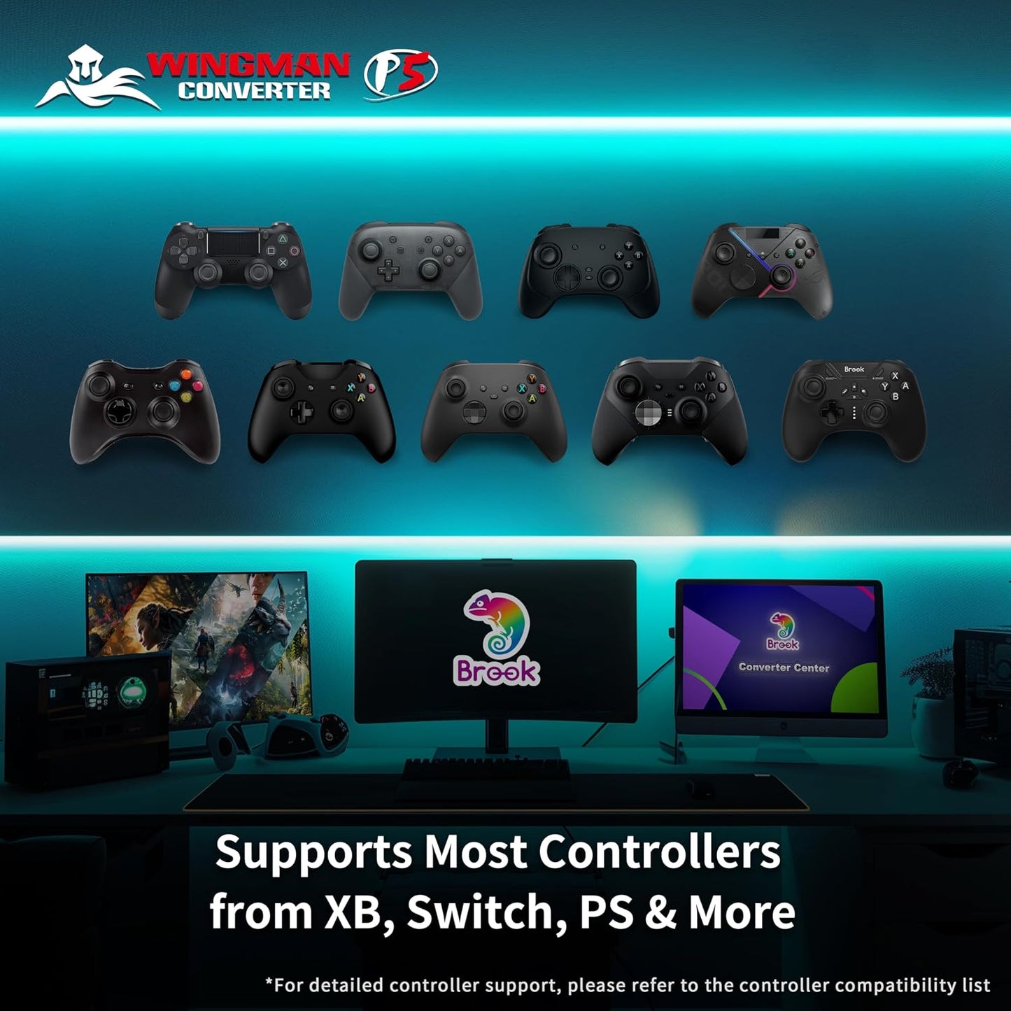 Brook Wingman P5 - Convertidor de controlador de PC P5 P4 con sopor...