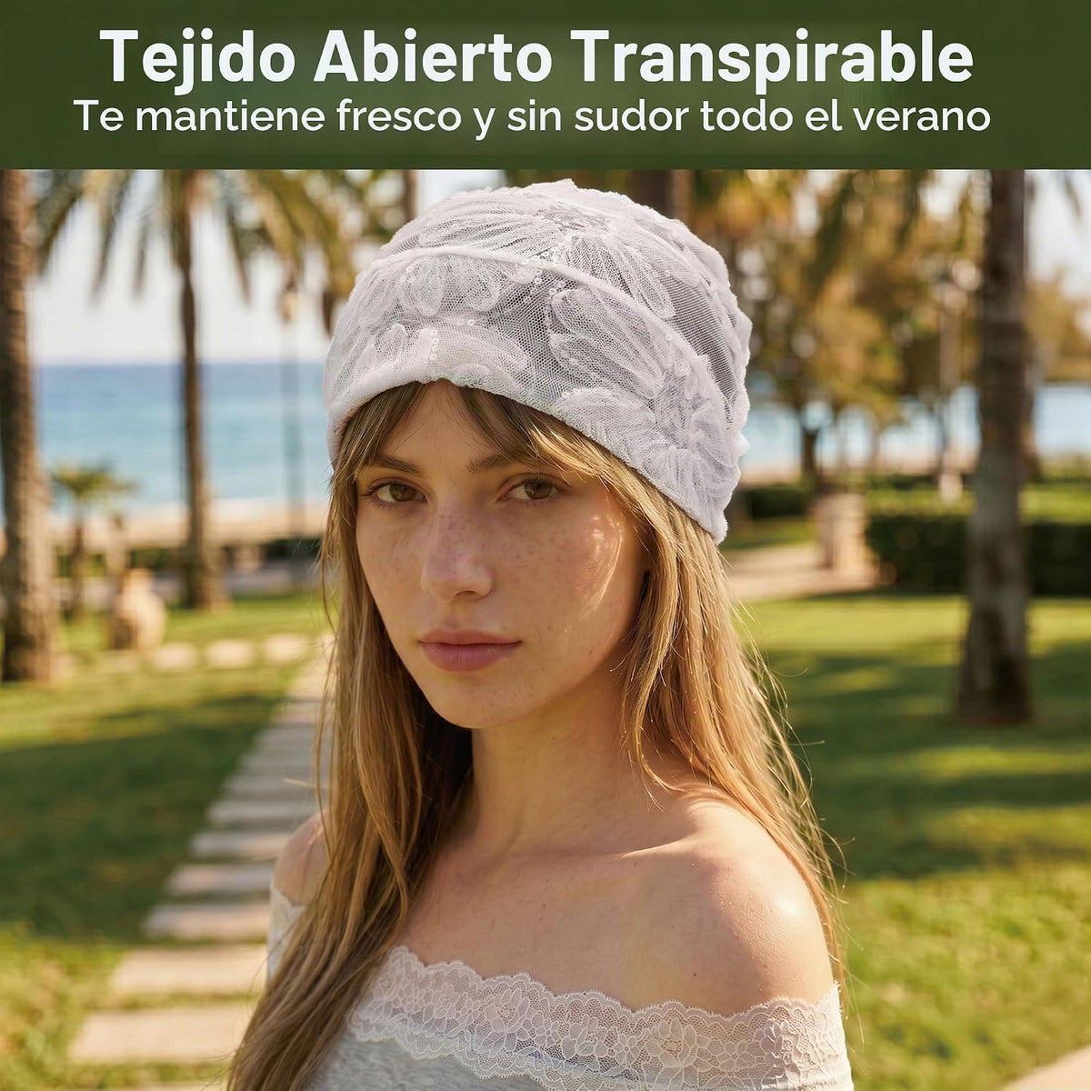 ZLYC Gorro bohemio para mujer, ligero, transpirable, de verano, par...