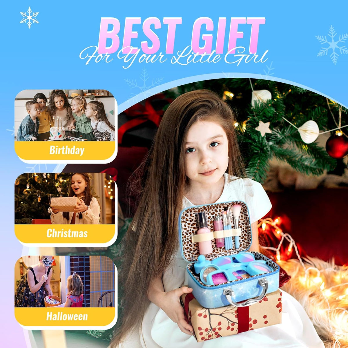 Frozen Kids - Maquillaje falso para niñas pequeñas de 3-5, 4, 6, 5-...