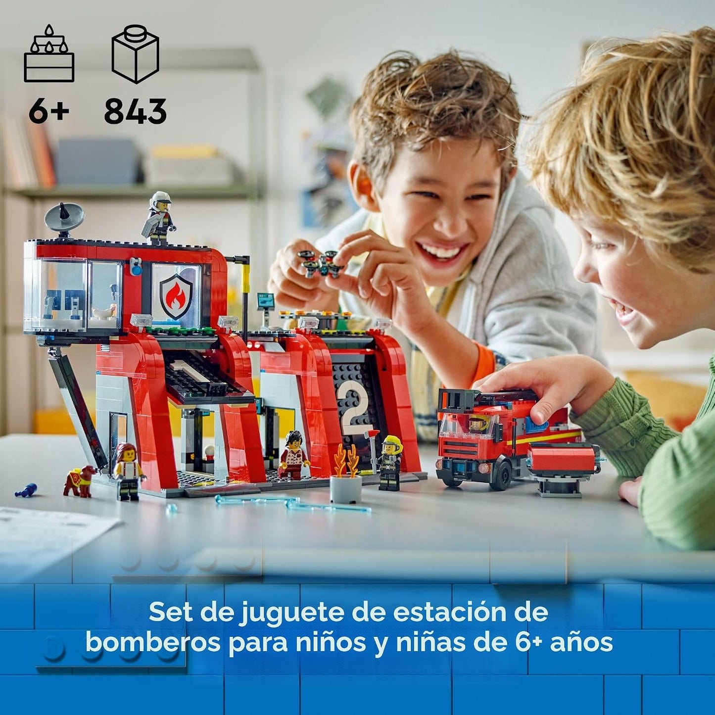 LEGO City Estación de bomberos con camión de bomberos de juguete \u...