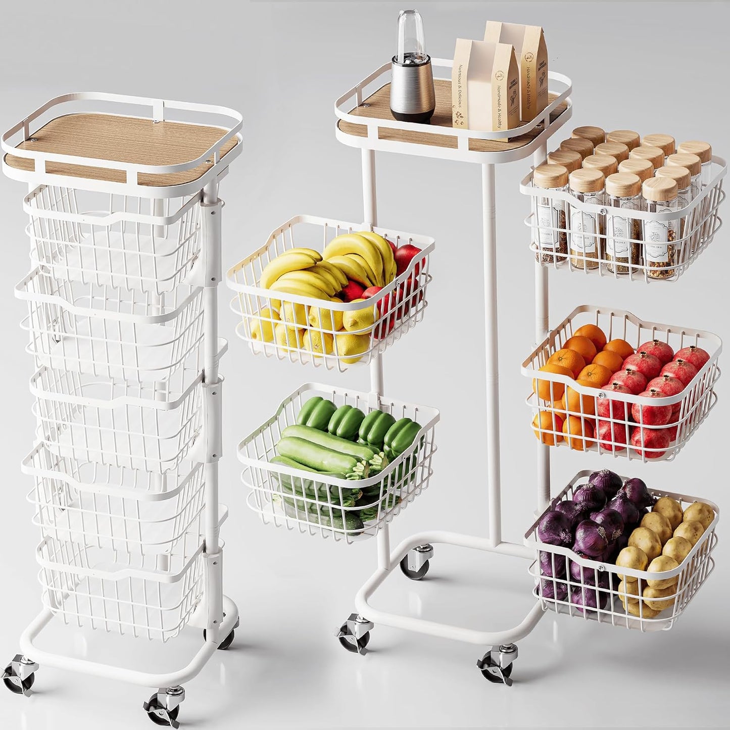 Ocyfym Carrito de Almacenamiento de Cocina de 5 Niveles para Frutas...