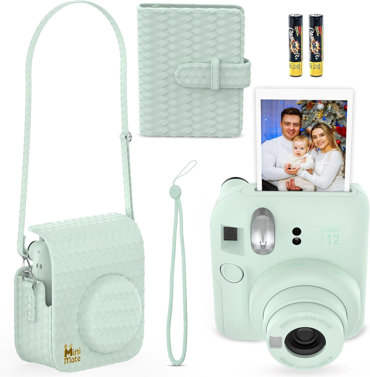 Fujifilm Cámara Instantánea Instax Mini 12 Verde Menta + Estuche de...