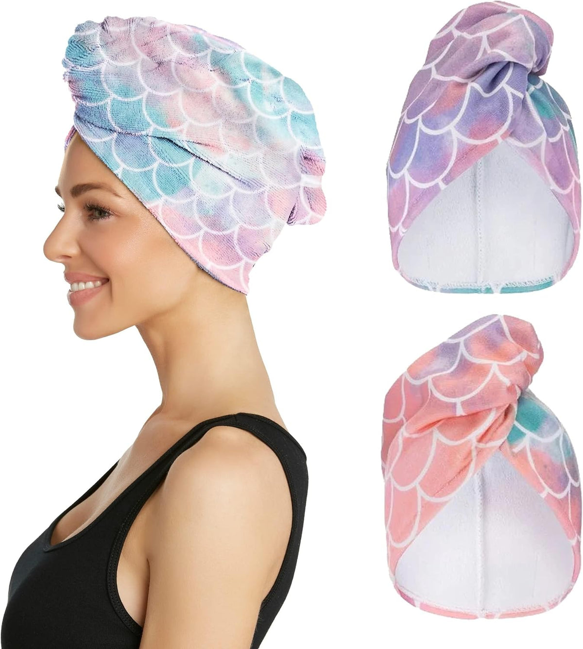 Turbie Twist Paquete de 2 toallas de microfibra para el cabello par...