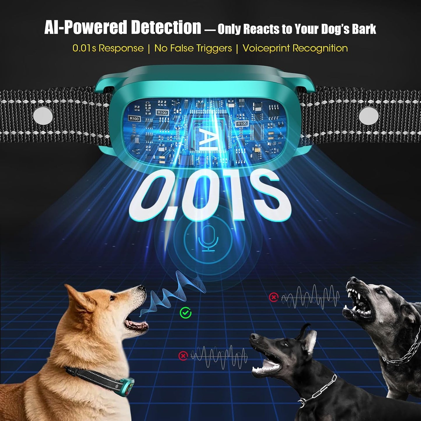 Oliry Smart AI - Collar antiladridos para perros grandes, medianos...