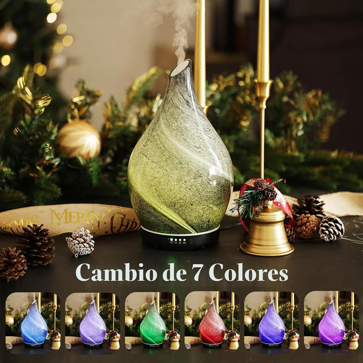 Porseme - Difusor de aceite esencial de 280 ml, vidrio con cambio d...