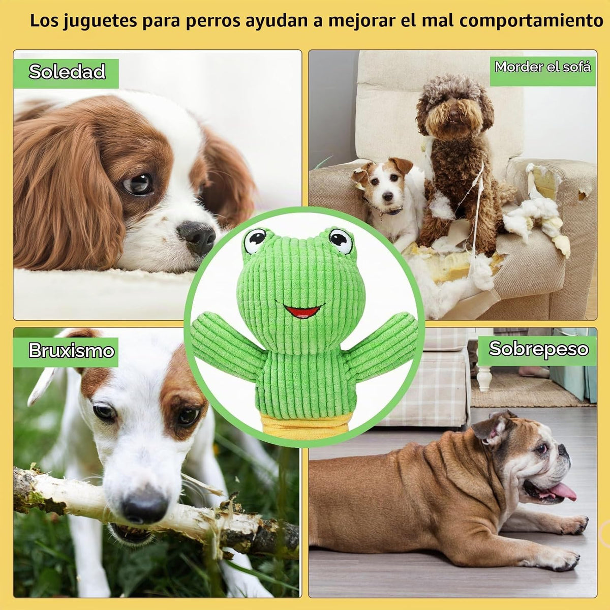 Letsmeet Juguetes para Perros con Sonido de Peluche Durader@s con P...