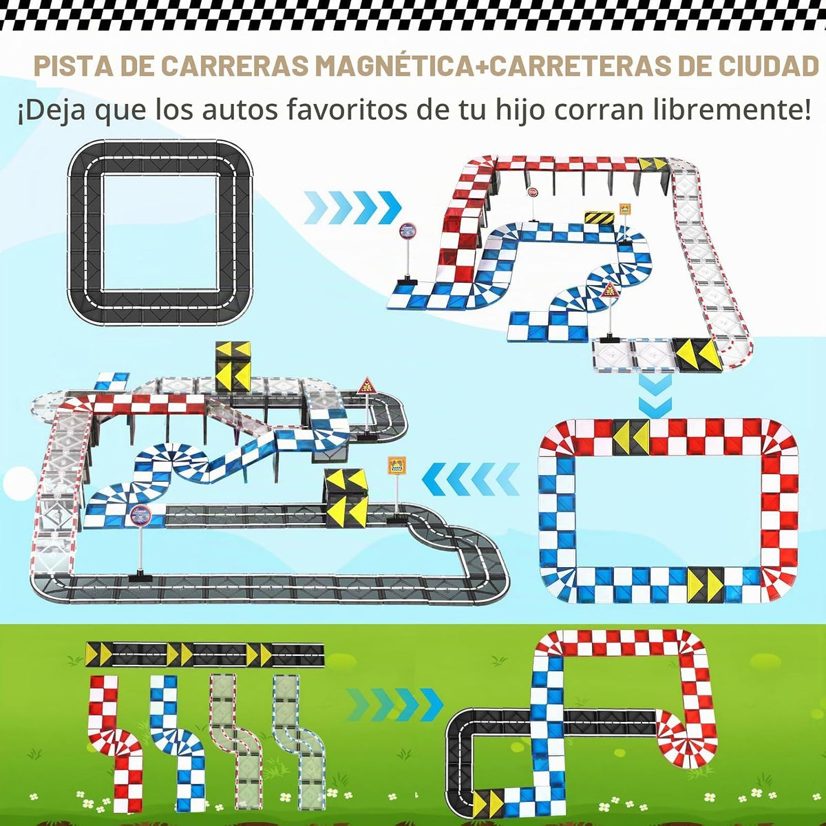 Mruikeny Bloques de construcción magnéticos para niños de 3, 4, 5,...
